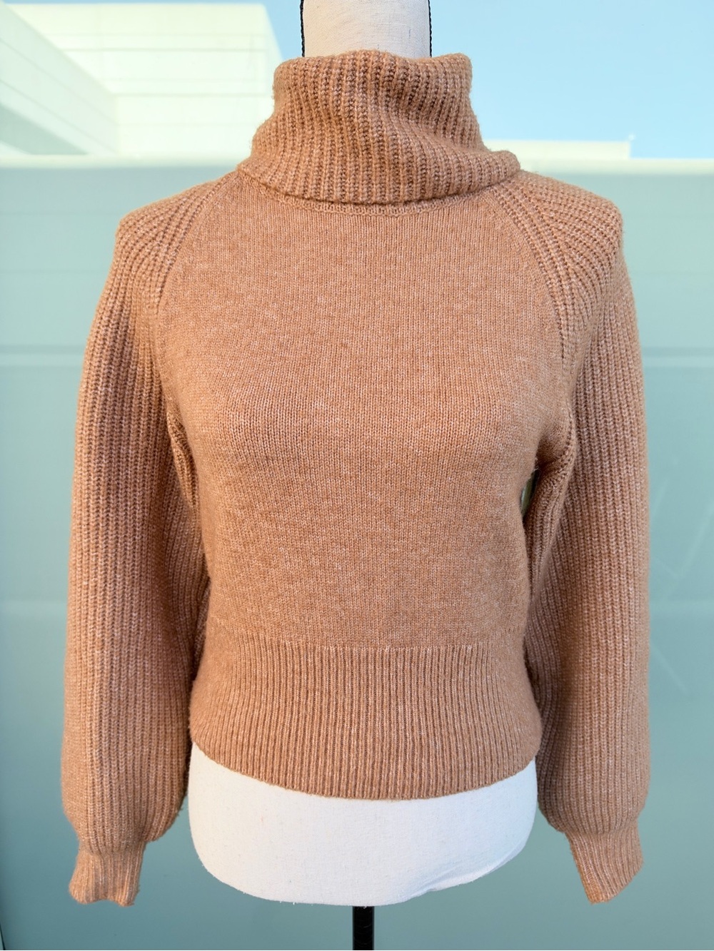 Topshop Turtleneck Sweater in Camel XS US 0-2